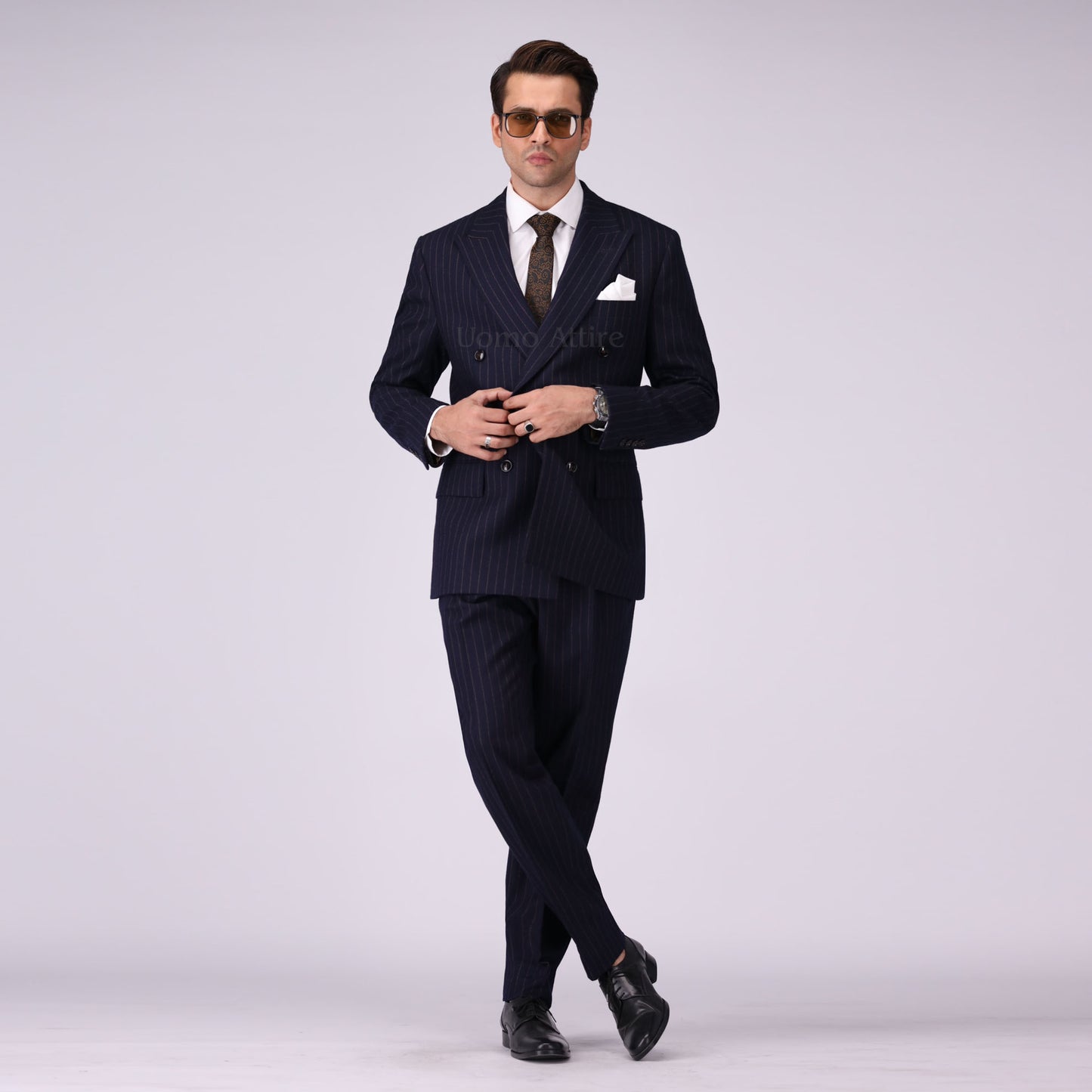 Iconic Italian Wool Formal Two Piece Suit For Mens