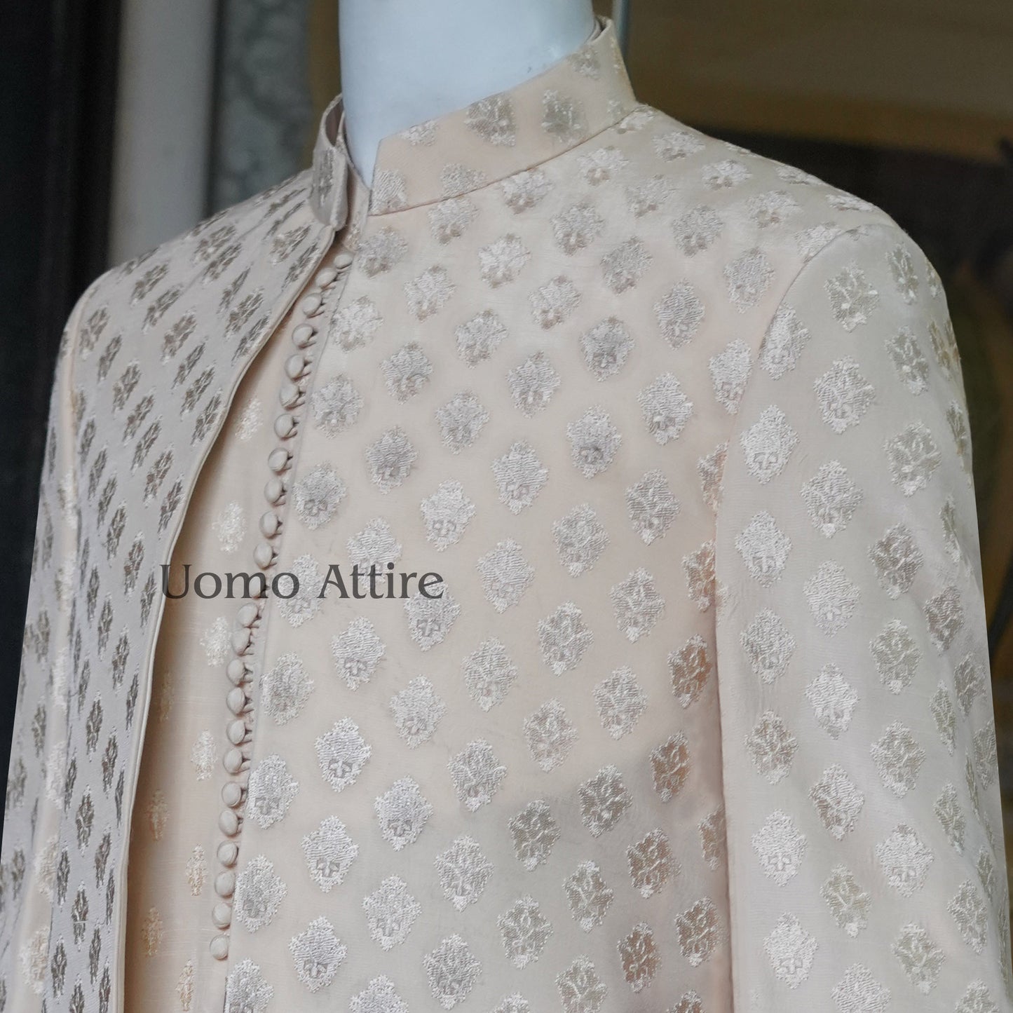 Elegent Embroidered Prince Coat for Groom with Kurta Pajama Set