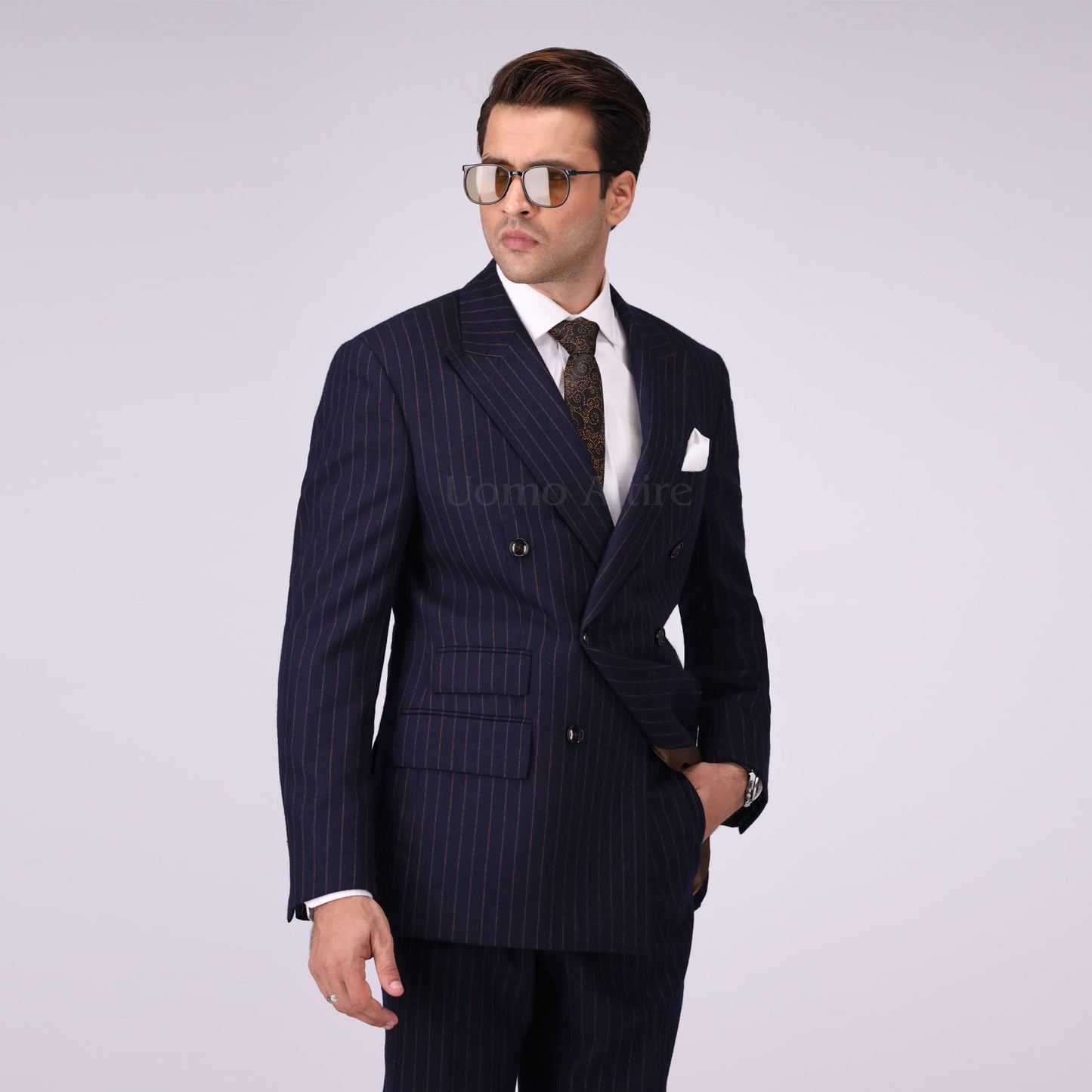 Iconic Italian Wool Formal Two Piece Suit For Mens