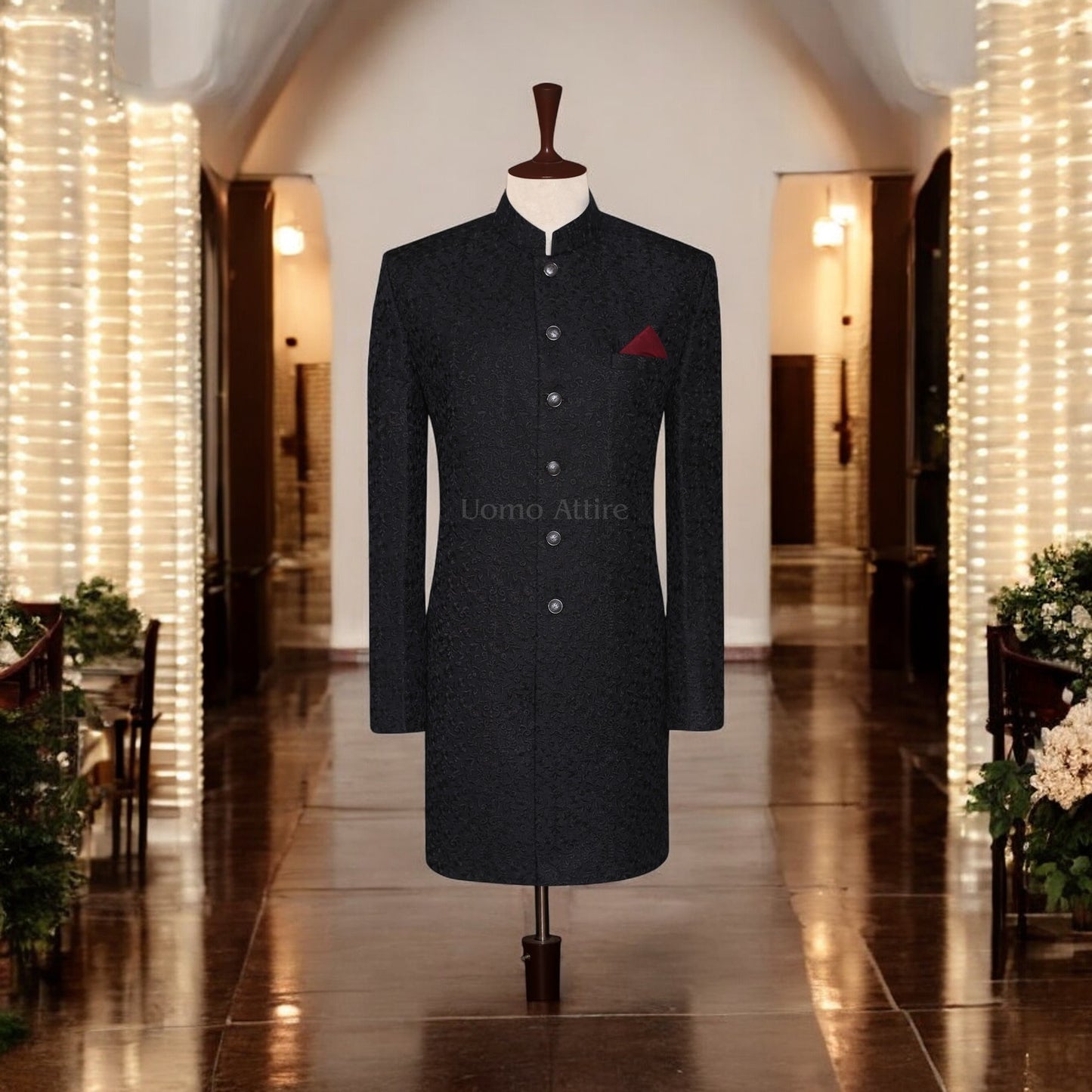 black sherwani for groom
