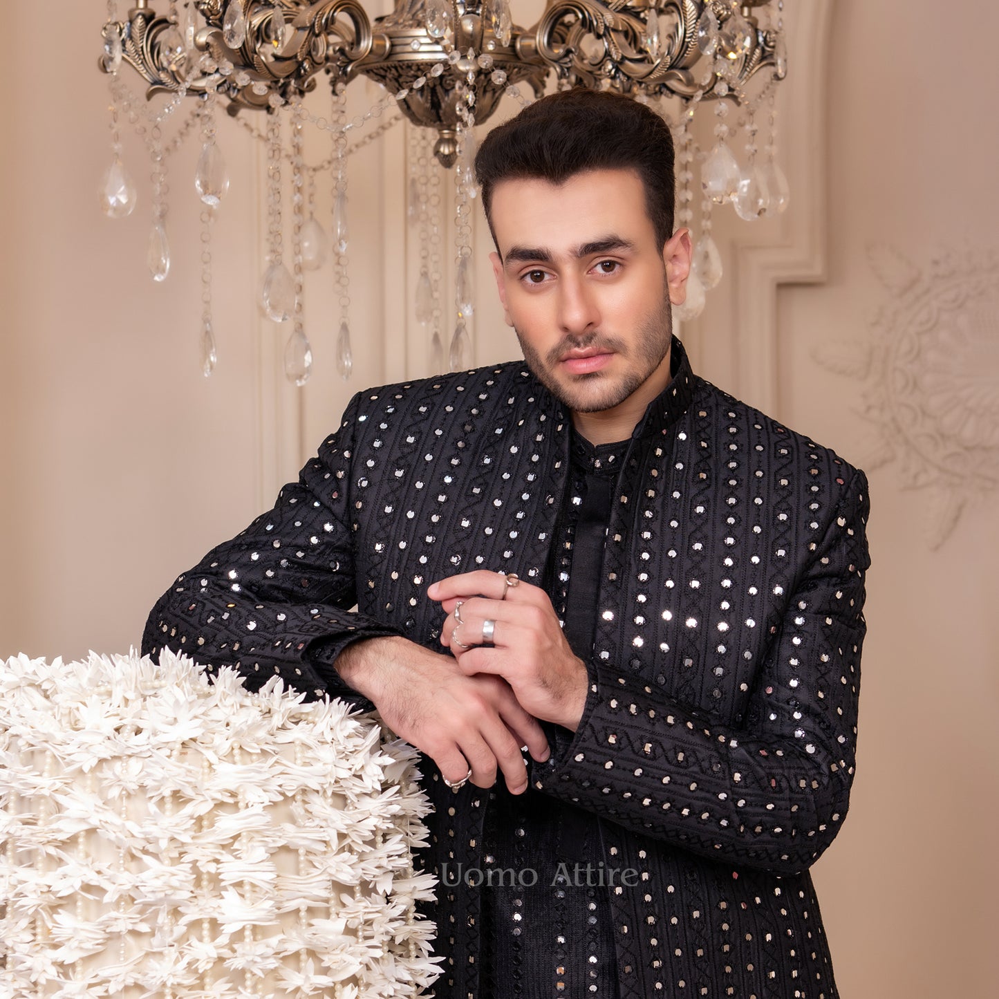 black wedding prince coat