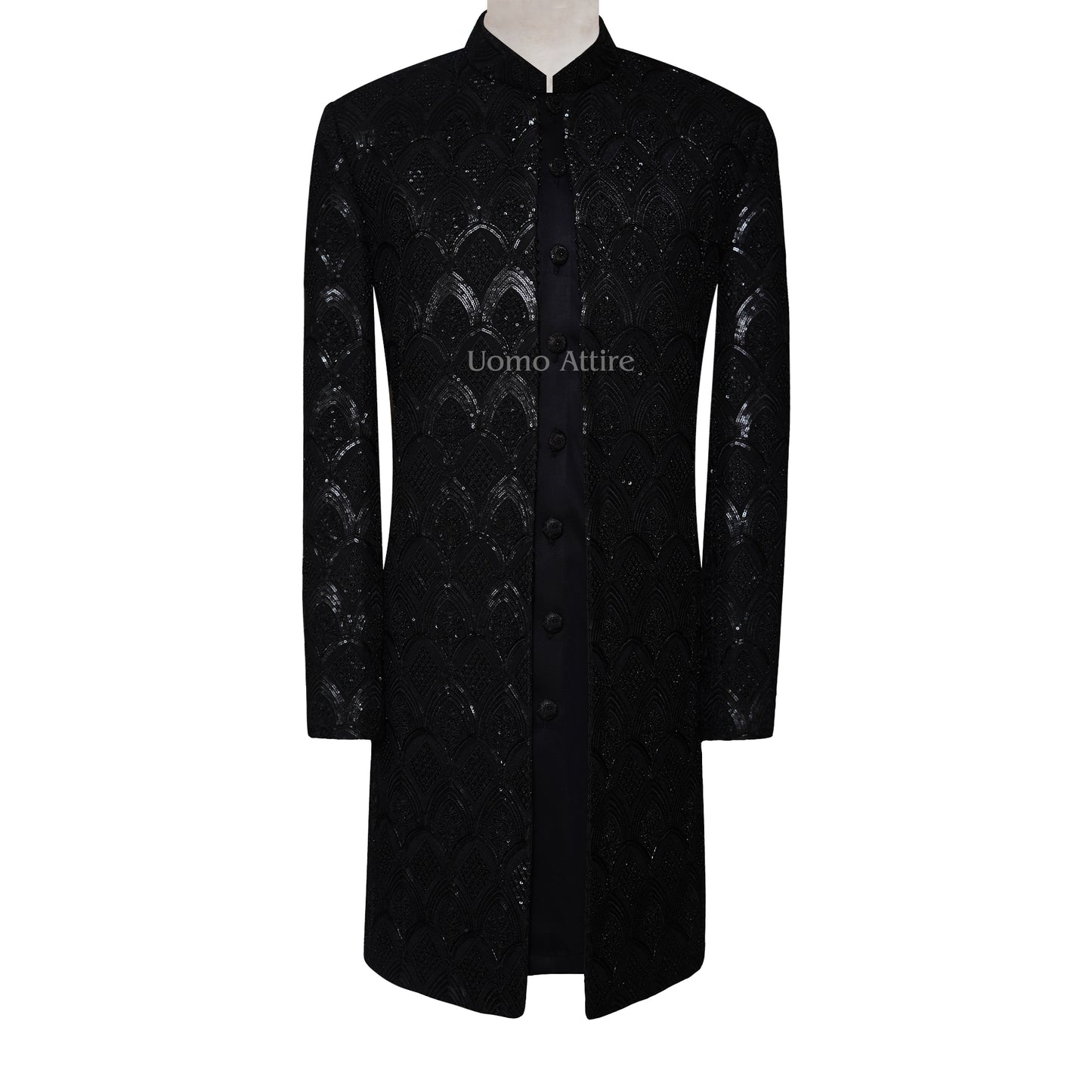 jet_black_open_front_sherwani_for_mens