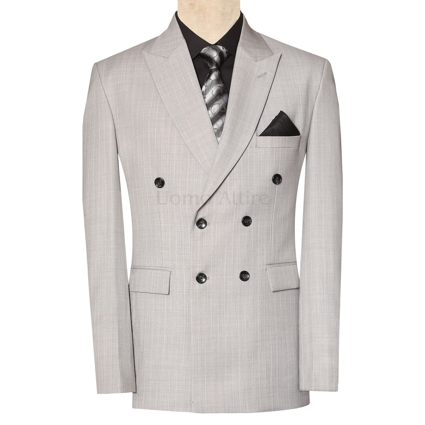 Light Grey Double Breasted Suit for Men