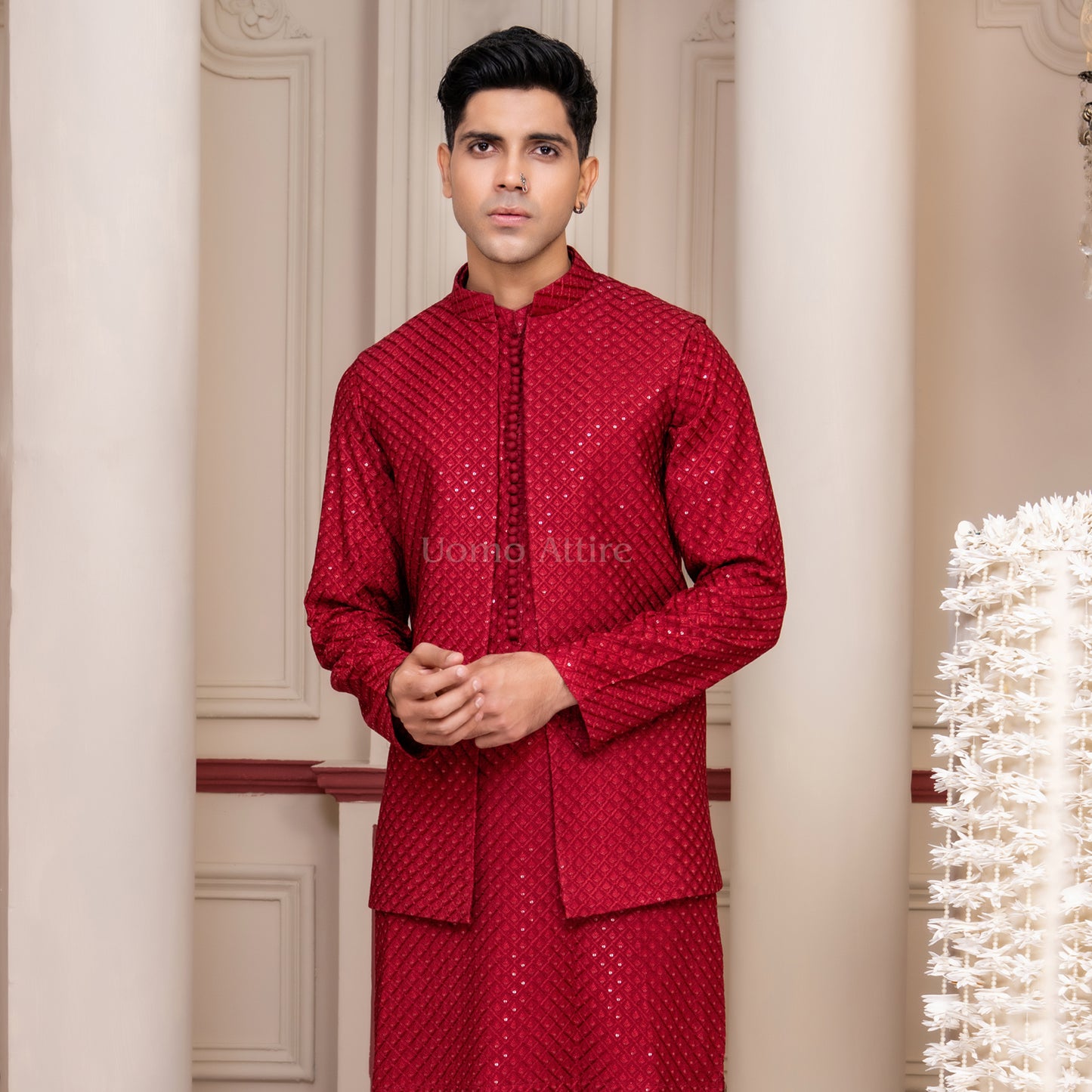luxury waistcoat with kurta set