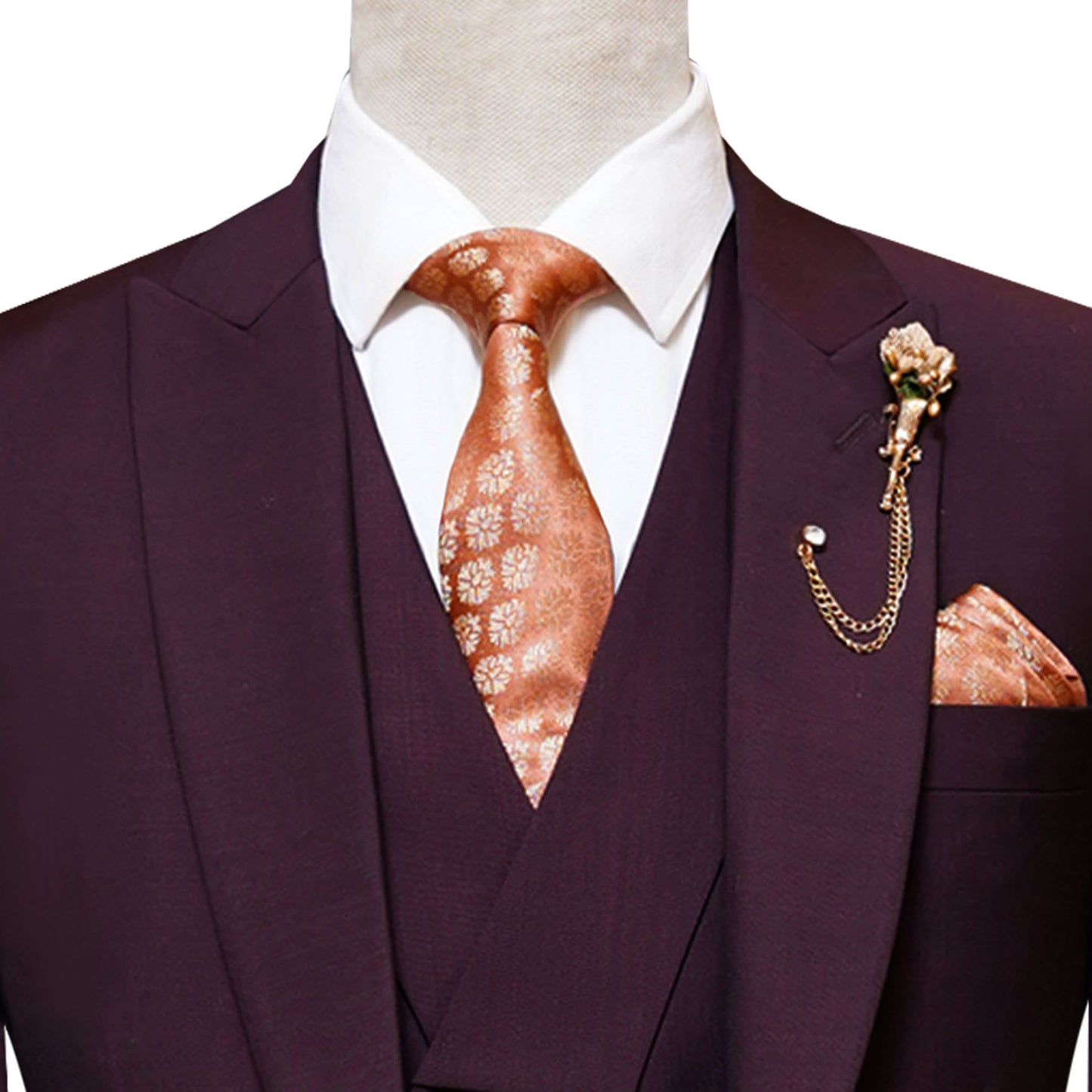 Load and play video in Gallery viewer, Italian Wool Men's Burgundy Wedding Suit | Burgundy Color Suit