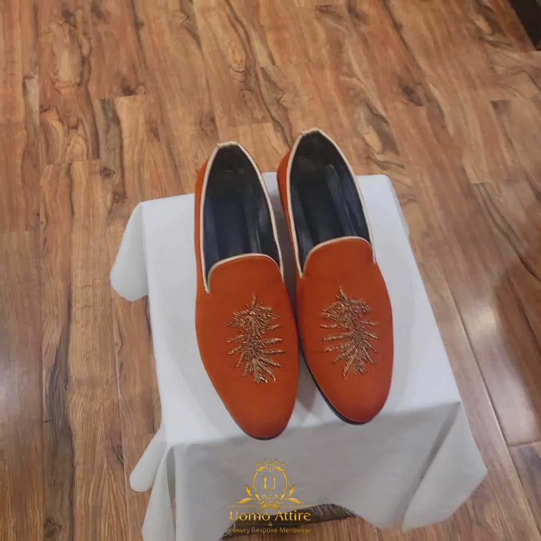 Load and play video in Gallery viewer, Customized fabric shoes with embellishment | Fabric Shoes for Men