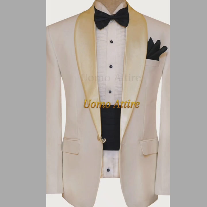 Carica e riproduci video nel visualizzatore Galleria, Wilvorst Dinner White Wedding Tuxedo Suit for Men