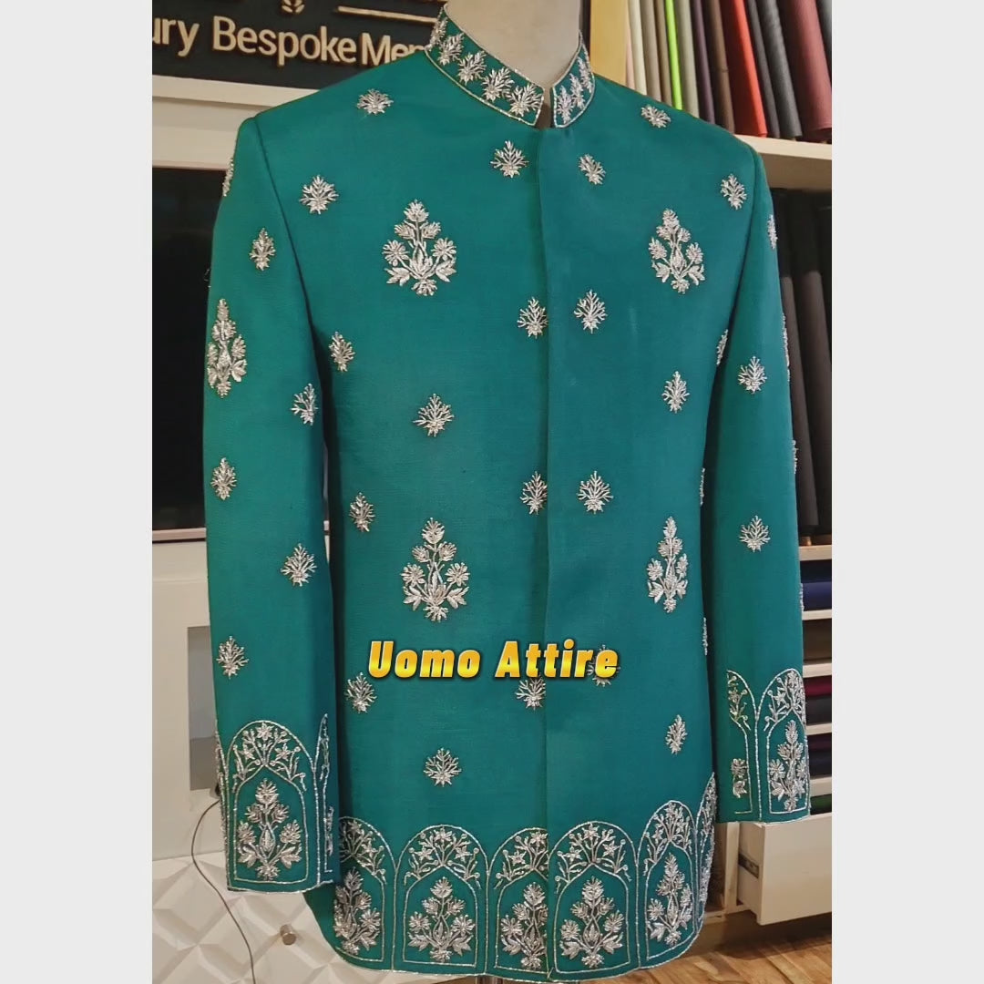 Charger et lire la vidéo dans la visionneuse de la Galerie, Designer Prince Coat for Men | Luxury Prince Coat