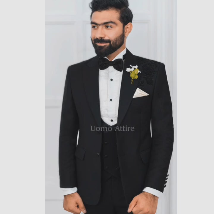 Carica e riproduci video nel visualizzatore Galleria, Modren Black Tuxedo for Weddings & Special Occasions