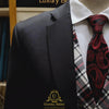 Black notched lapel bespoke 3 piece suit | Black Wedding Suit style for groom