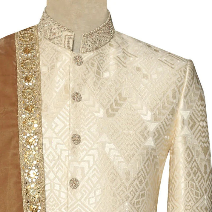 Carica e riproduci video nel visualizzatore Galleria, Ivory Groom Wedding Sherwani for Men