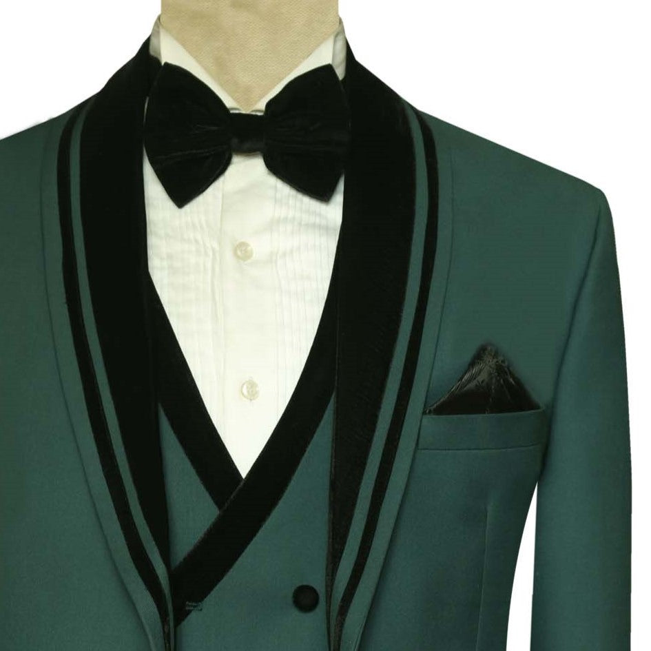 Charger et lire la vidéo dans la visionneuse de la Galerie, Emerald Green Tuxedo 3-Piece Suit for Men - Buy Online in USA