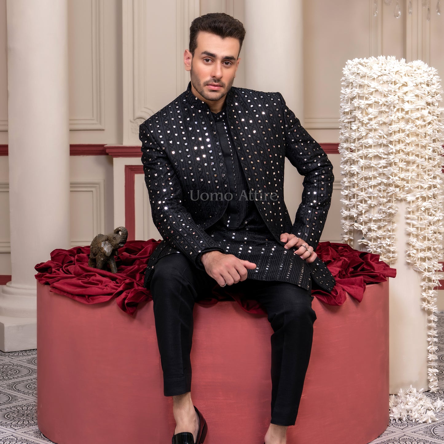wedding prince coat with kurta pajama
