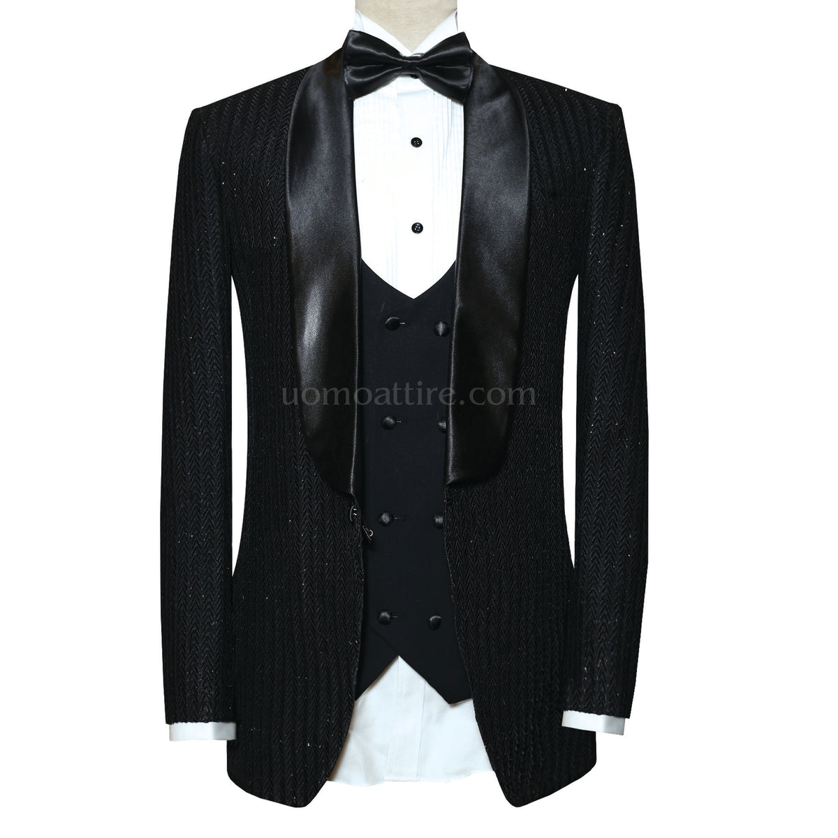 Luxurious Black Tuxedo 3 Piece Suit – Uomo Attire