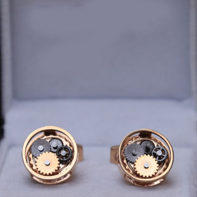 golden and black cufflinks for men, mens cufflinks