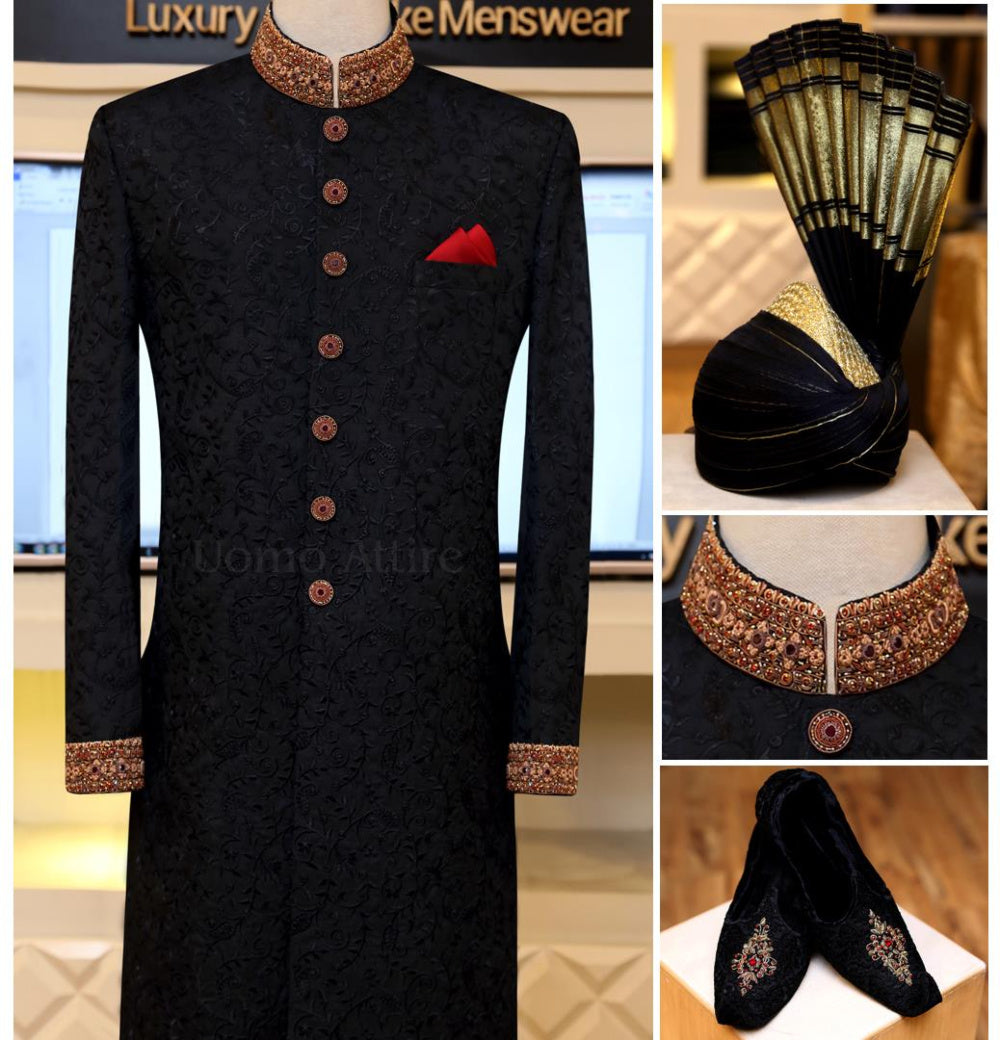 Micro embellished sherwani full package for your special day