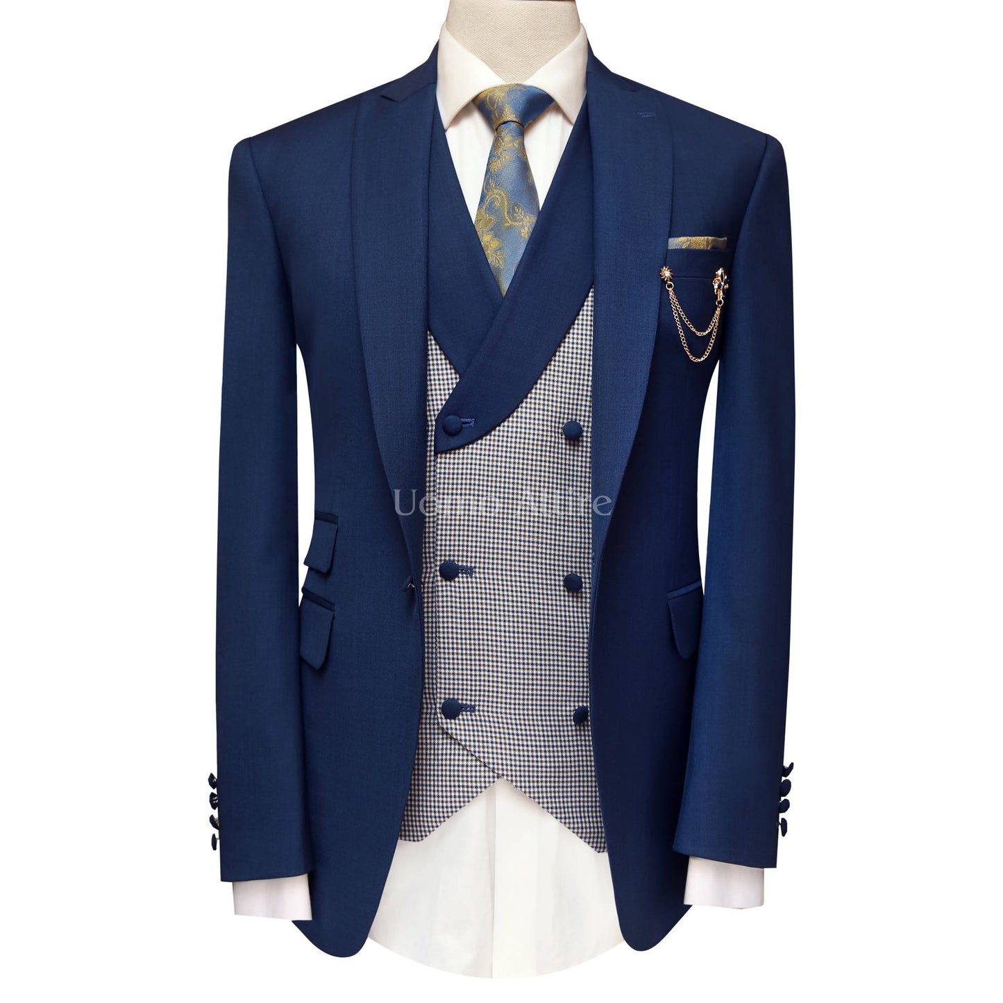 Custom-made woolen fabric three piece suit