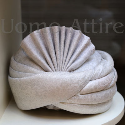 White Texurted Rajasthani Turban