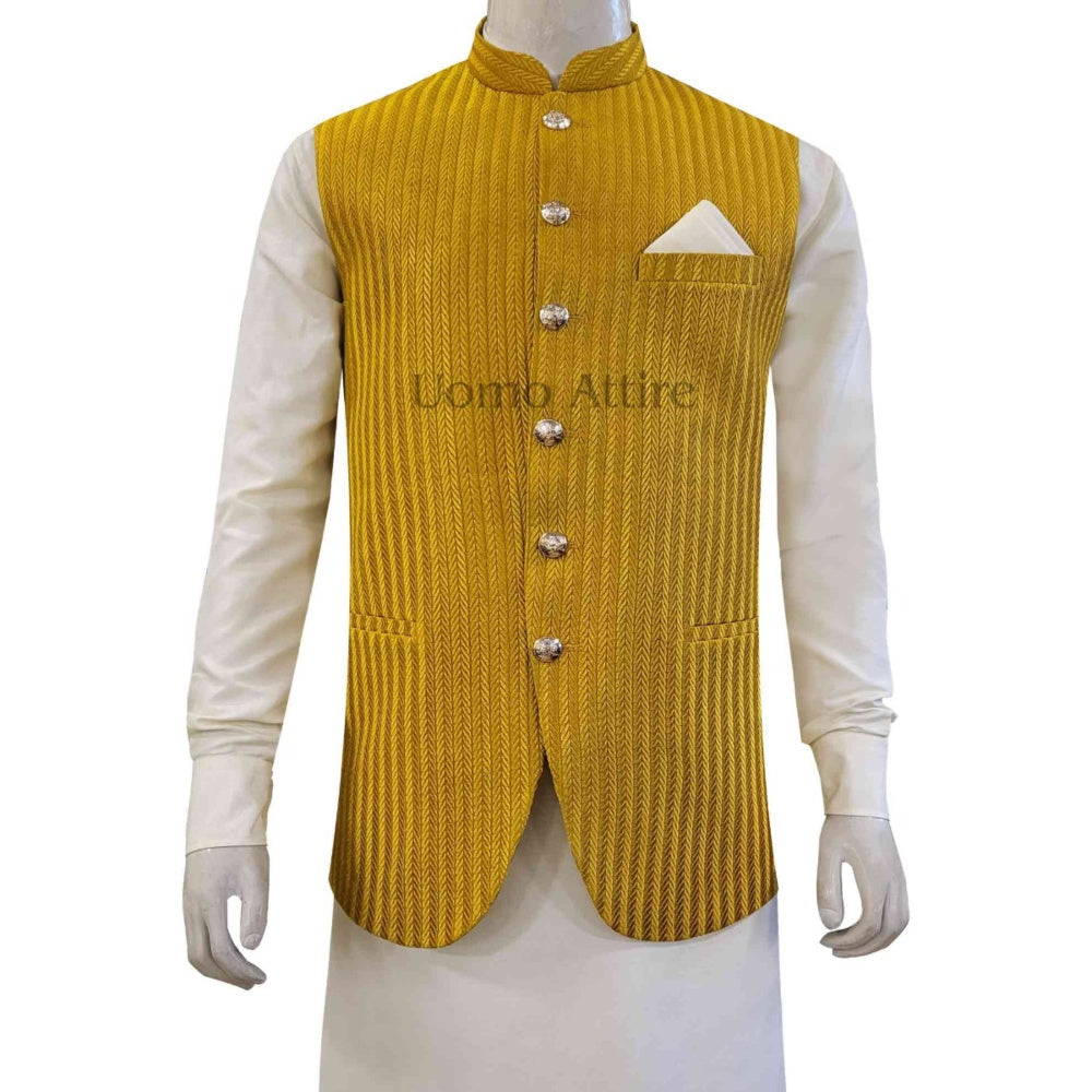 Customized high quality fabric waistcoat | Mehndi Waistcoat with Kurta Pajama
