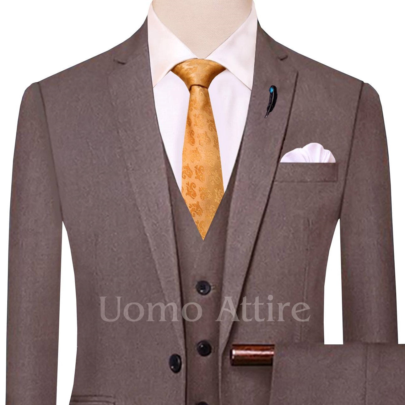 Bespoke three piece suit for men