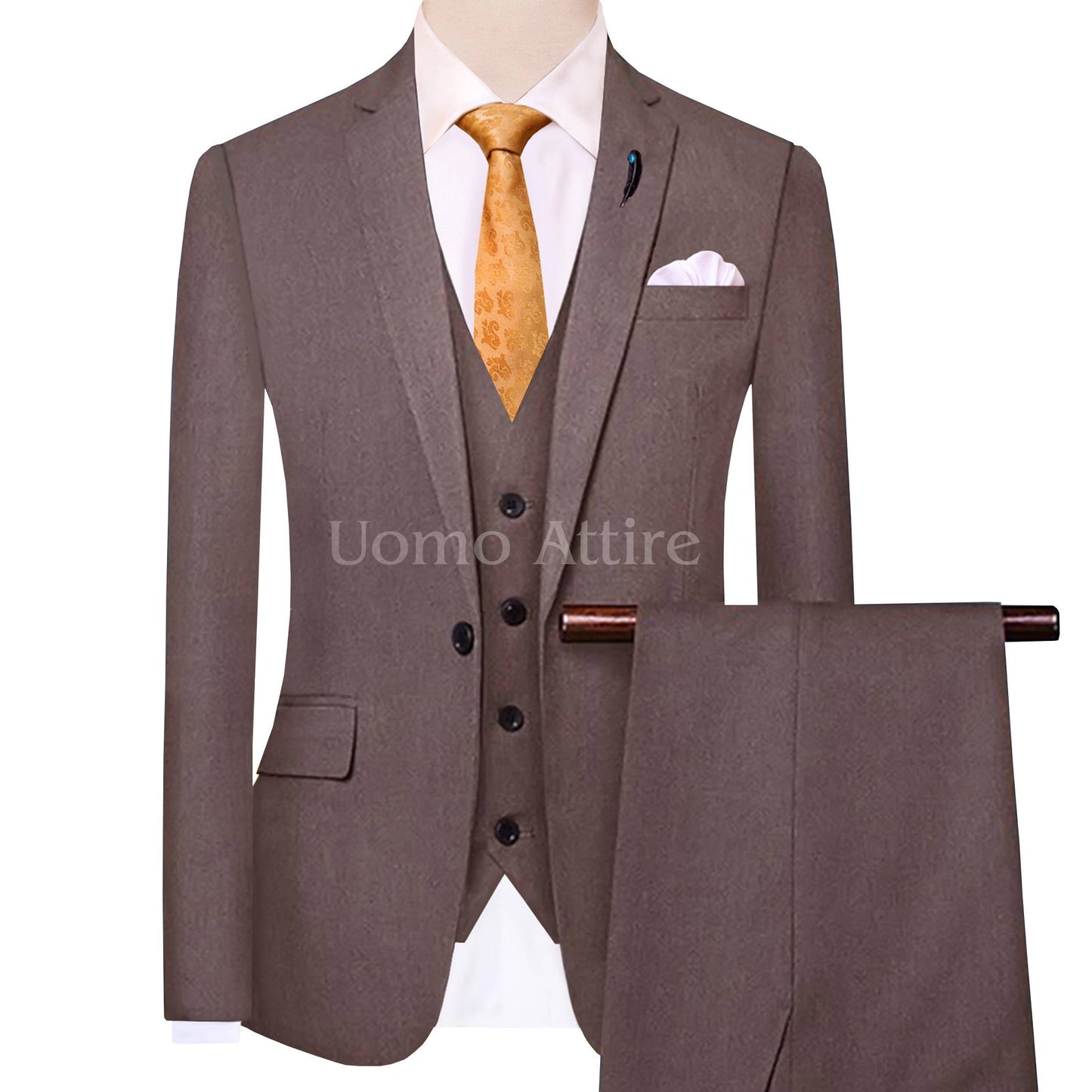 Bespoke three piece suit for men