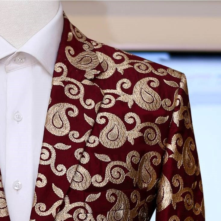Colorful double button wedding 2 piece suit custom made