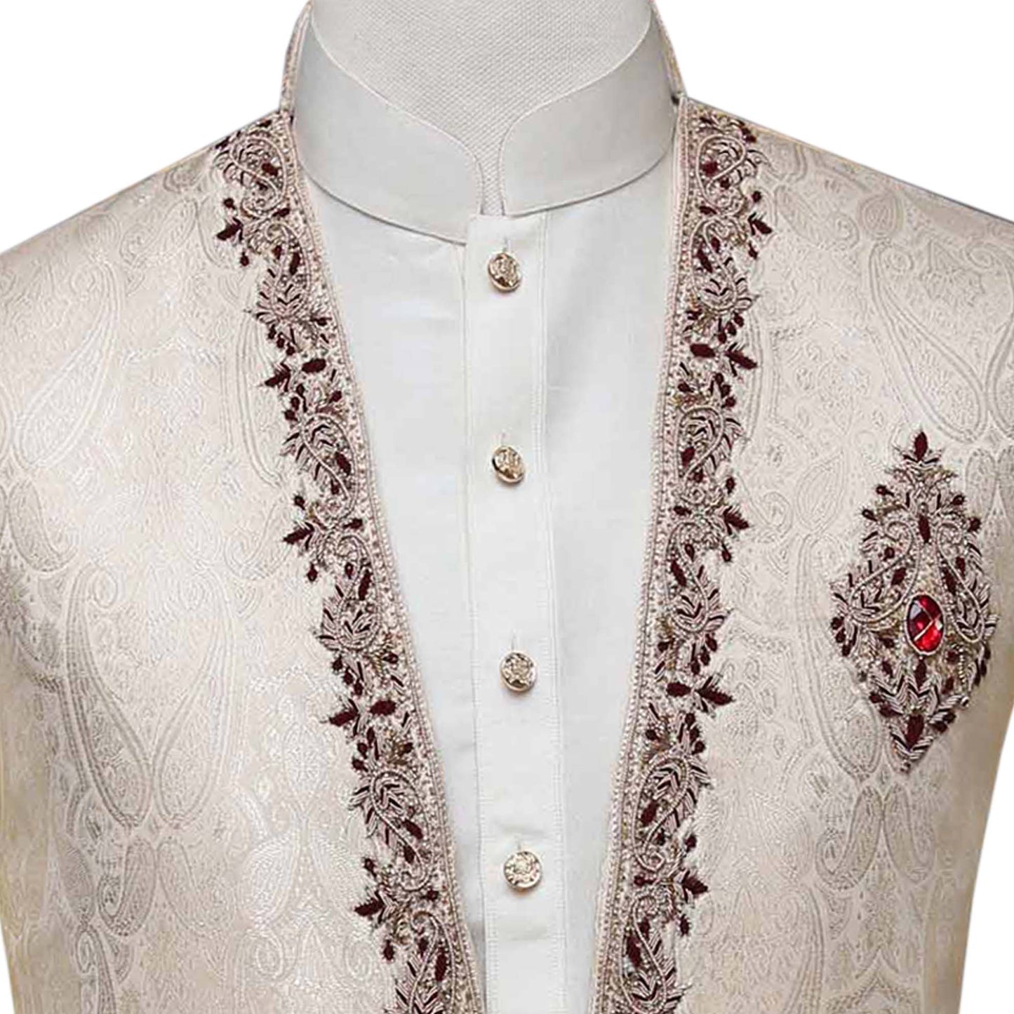 Customized designer Waistcoat for groom, waistcoat for groom with micro embellishments