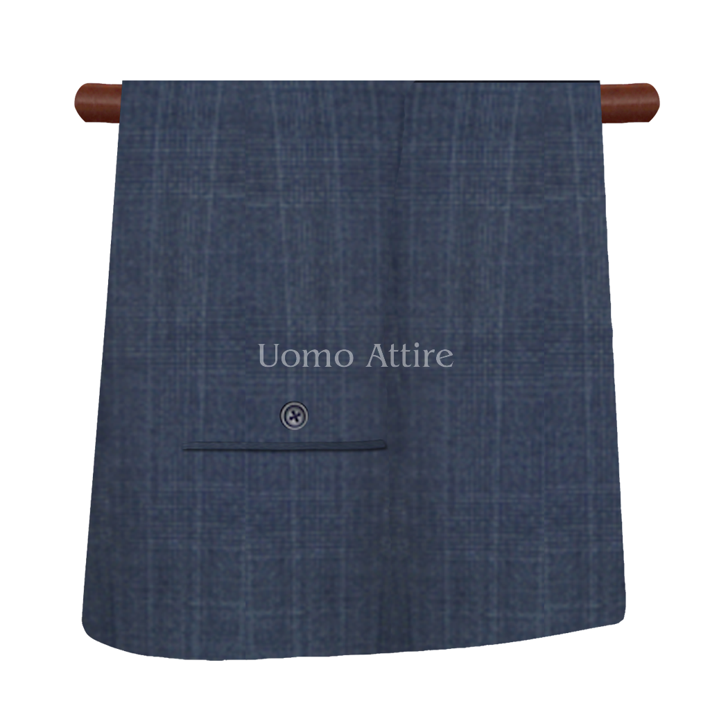 Pure Italian glen check contrast bespoke 3 piece suit with same fabric pant