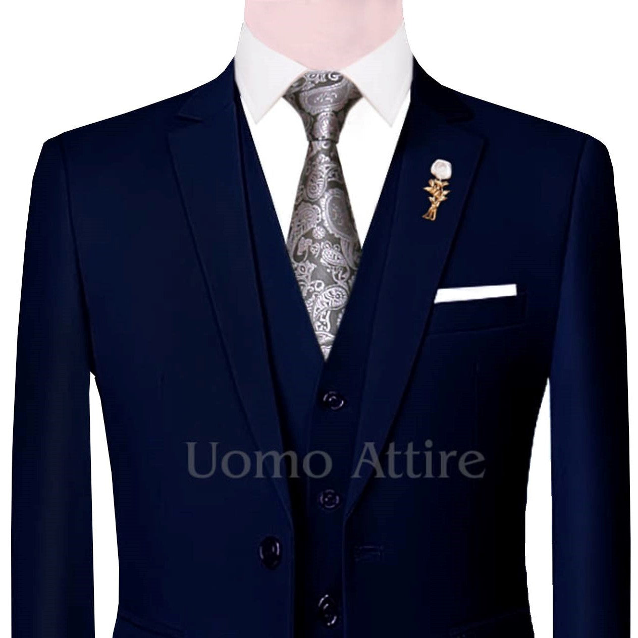 Tailor-made midnight blue three piece suit