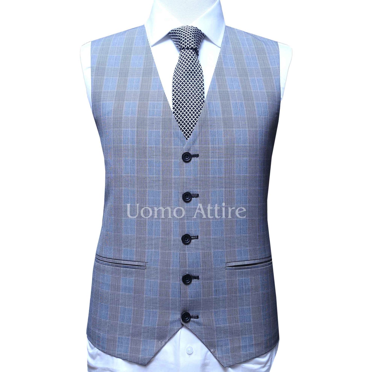 Tropical grey light weight 3 piece suit waistcoat