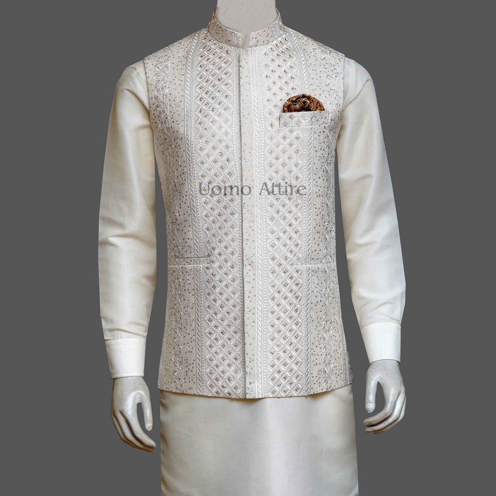 Bespoke slim fitted micro embellished waistcoat