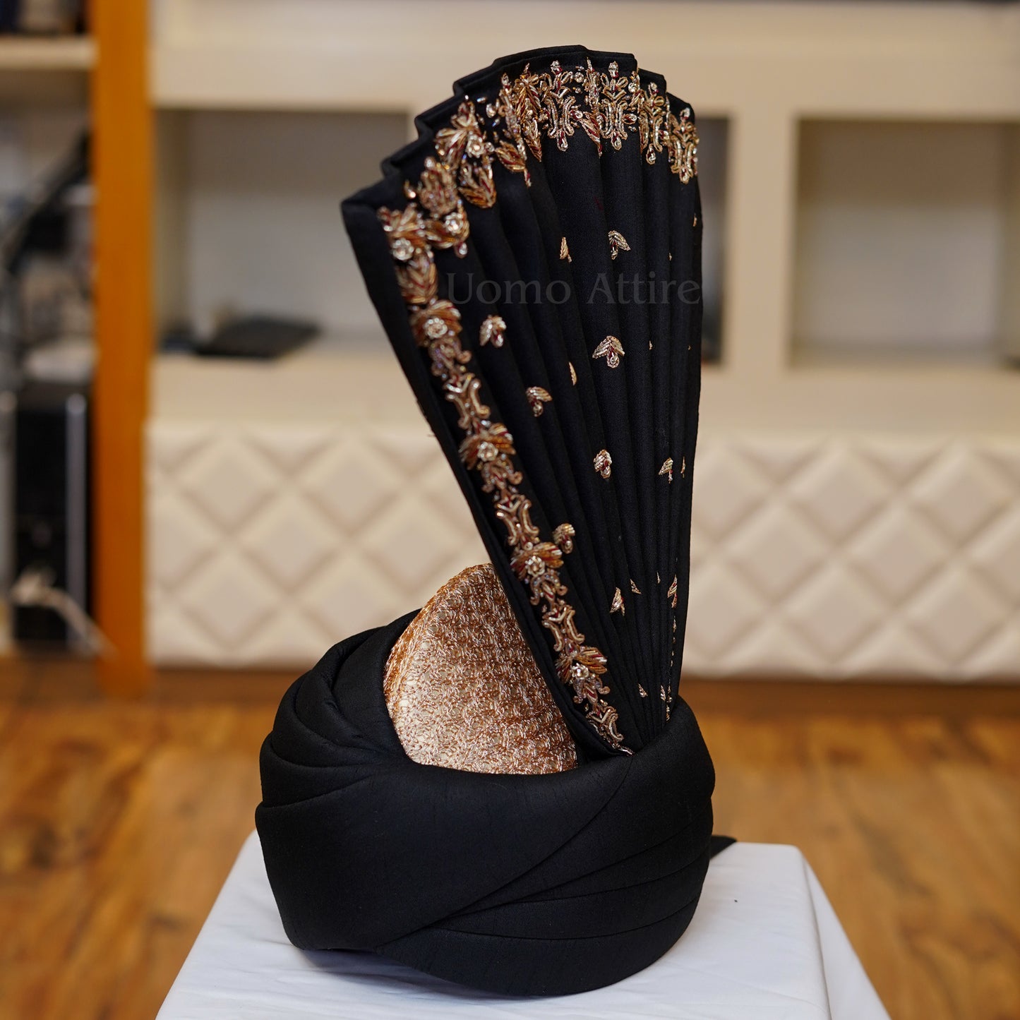 Custom made luxurious black Aitchison kulla