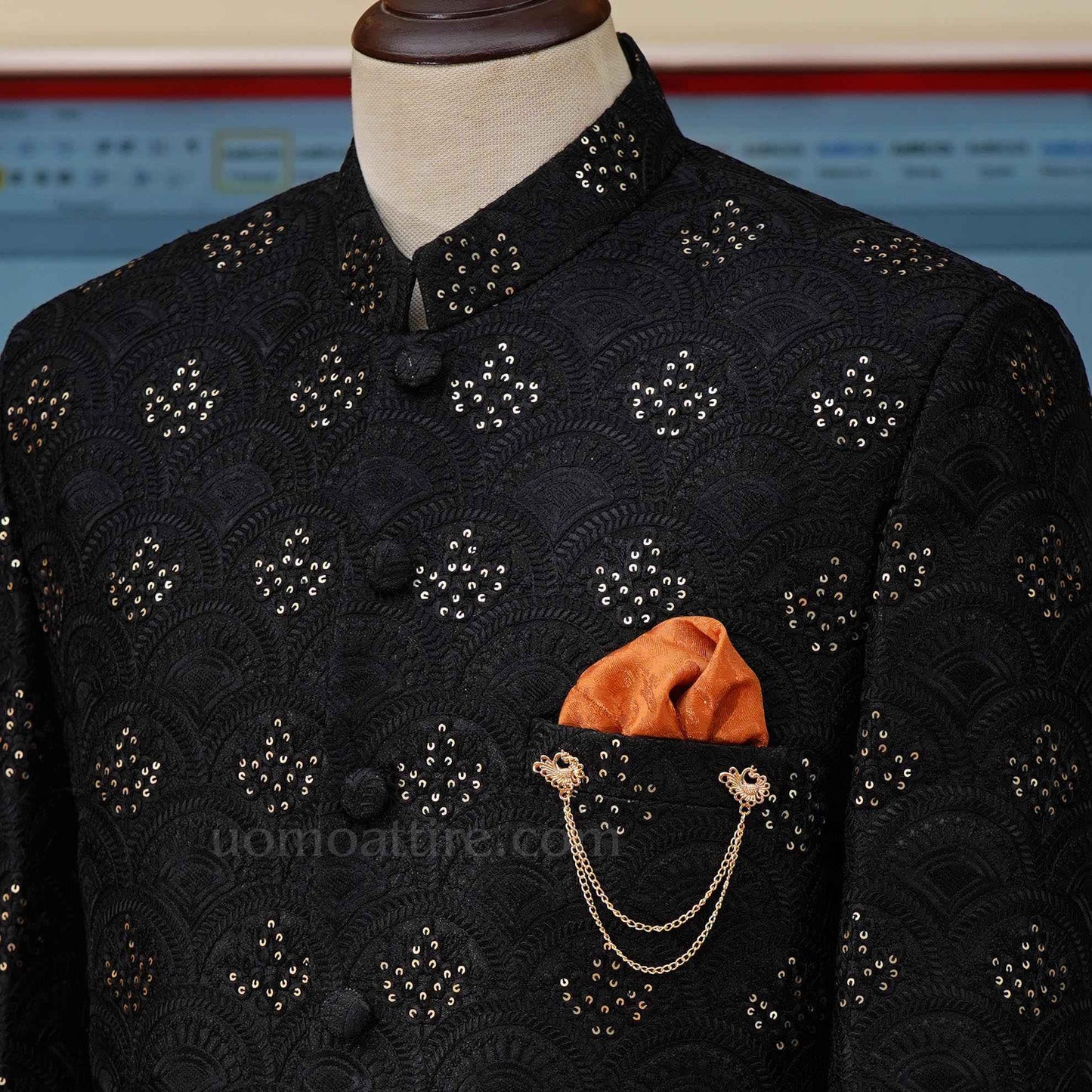 Black Embroidered Prince Suit | Black embroidered Prince Coat | Prince Coat