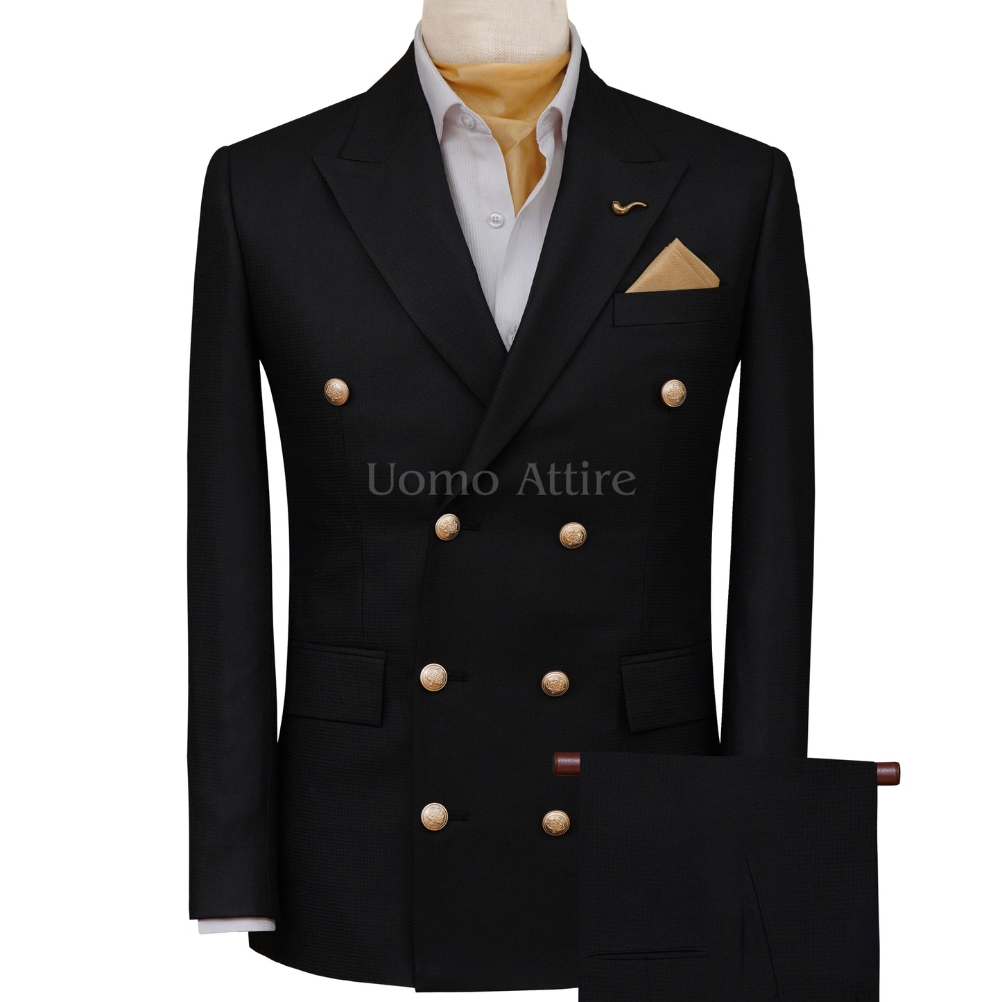 Custom tailored double breasted suit, black double breasted suit, double breasted suit