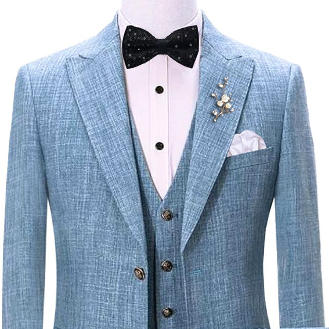 light blue tuxedo 3 piece suit, tuxedo