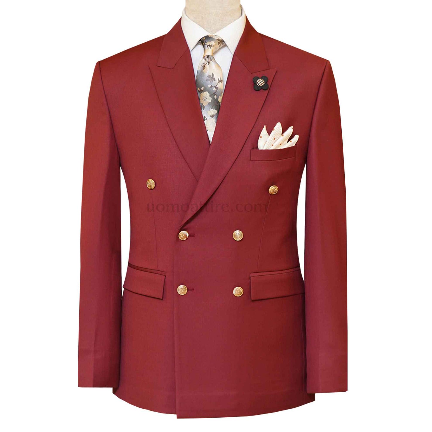 
                  
                    Maroon double breasted suit with golden buttons, double breasted suit, double breasted suits for men
                  
                