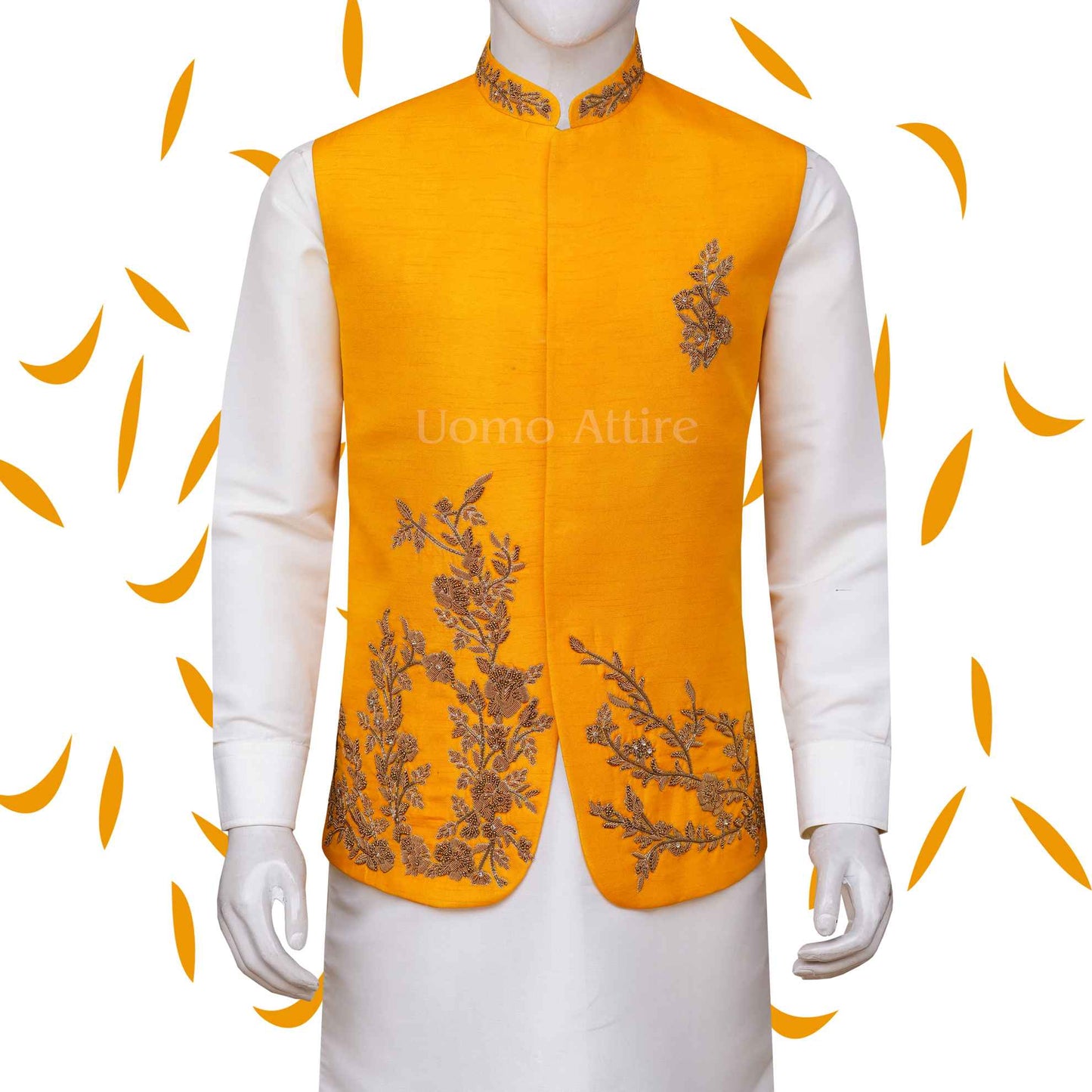 
                  
                    Customized mehndi waistcoat for perfect look | Mehndi Waistcoat
                  
                