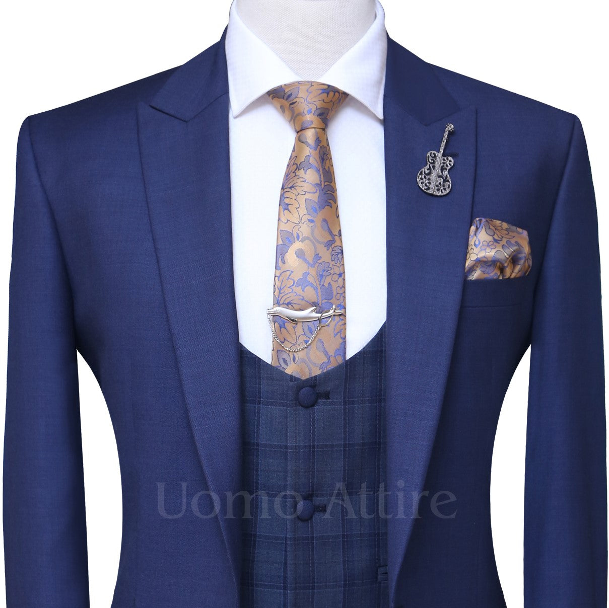 Mens suit shop's midnight blue 3 piece suit - 3 piece suit for men
