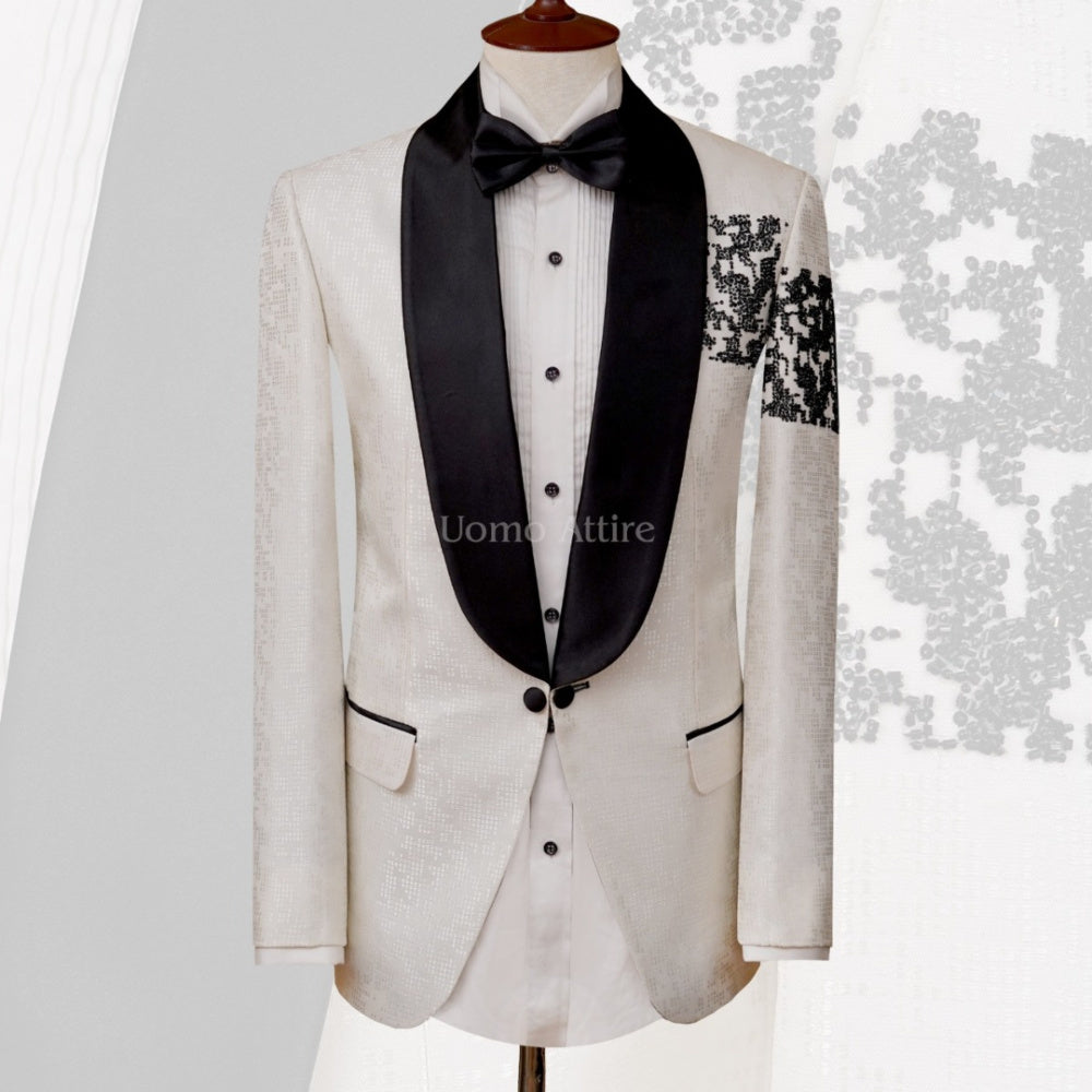 White tuxedo 2 piece suit for stylish look, white tuxedo suit, tuxedo suit