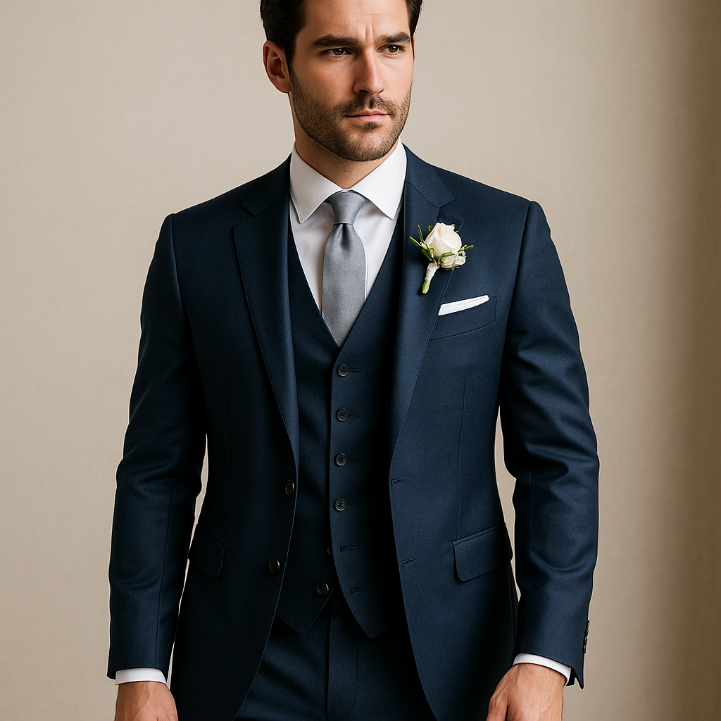 Custom Luxury Groom Three Piece Suit in USA