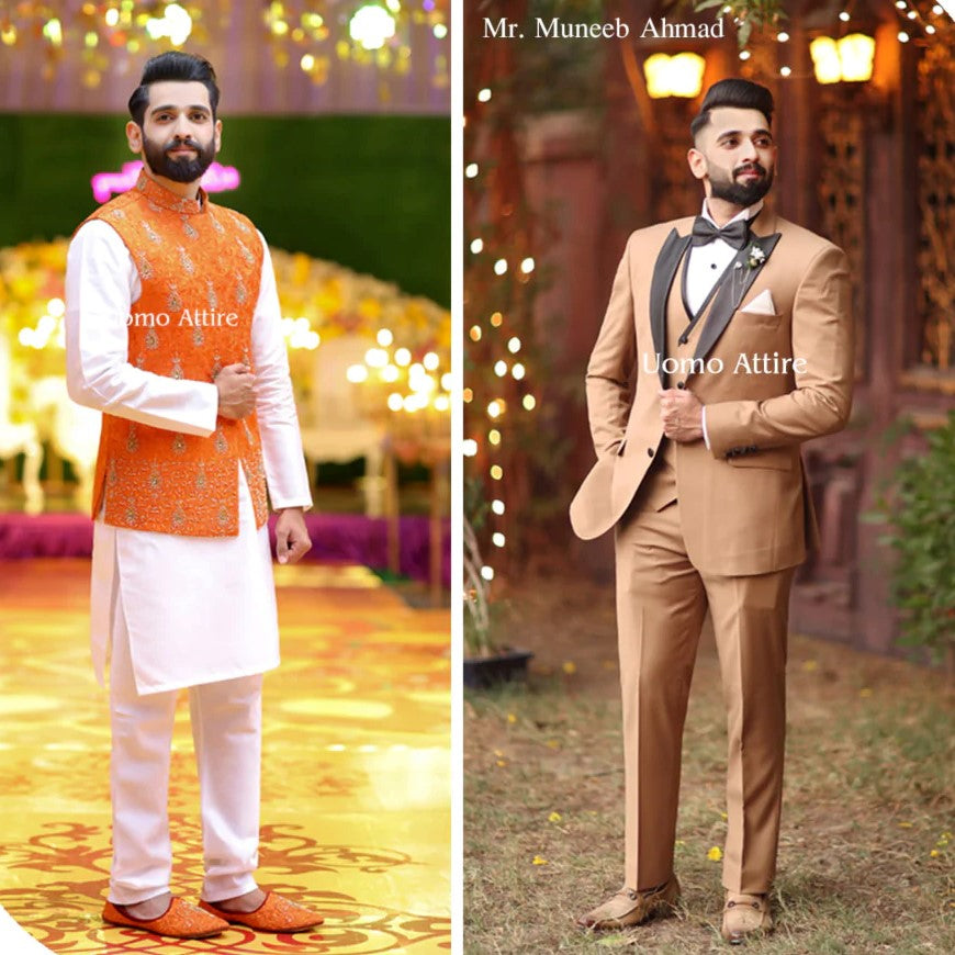 Dark Green Velvet 3 Piece Fashion Suit for Groom Weddings Online main image 1
