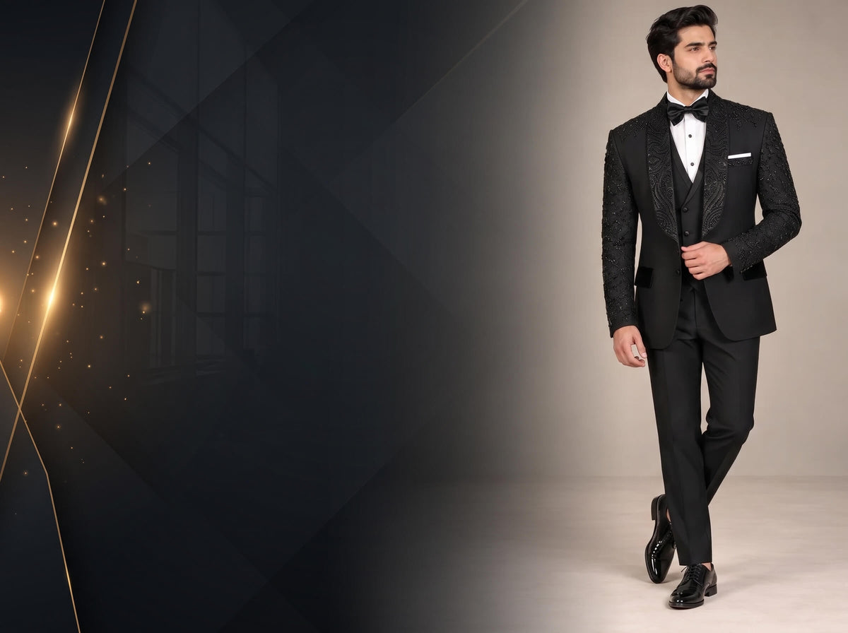 Men's tuxedo suits in elegant designs for weddings and formal occasions