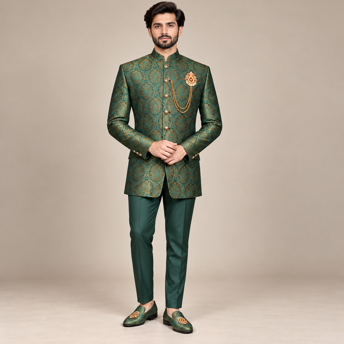 Manteau prince à ornements Jamawar 