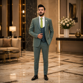 Sage Green Super 180's Wool Cashmere Suit Worn by Mr. Ch. Hassan