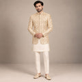 Off-White Embroidered Prince Coat for Modern Groom