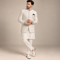 Manteau prince argenté à micro ornements manchette française