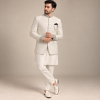 Manteau prince argenté à micro ornements manchette française