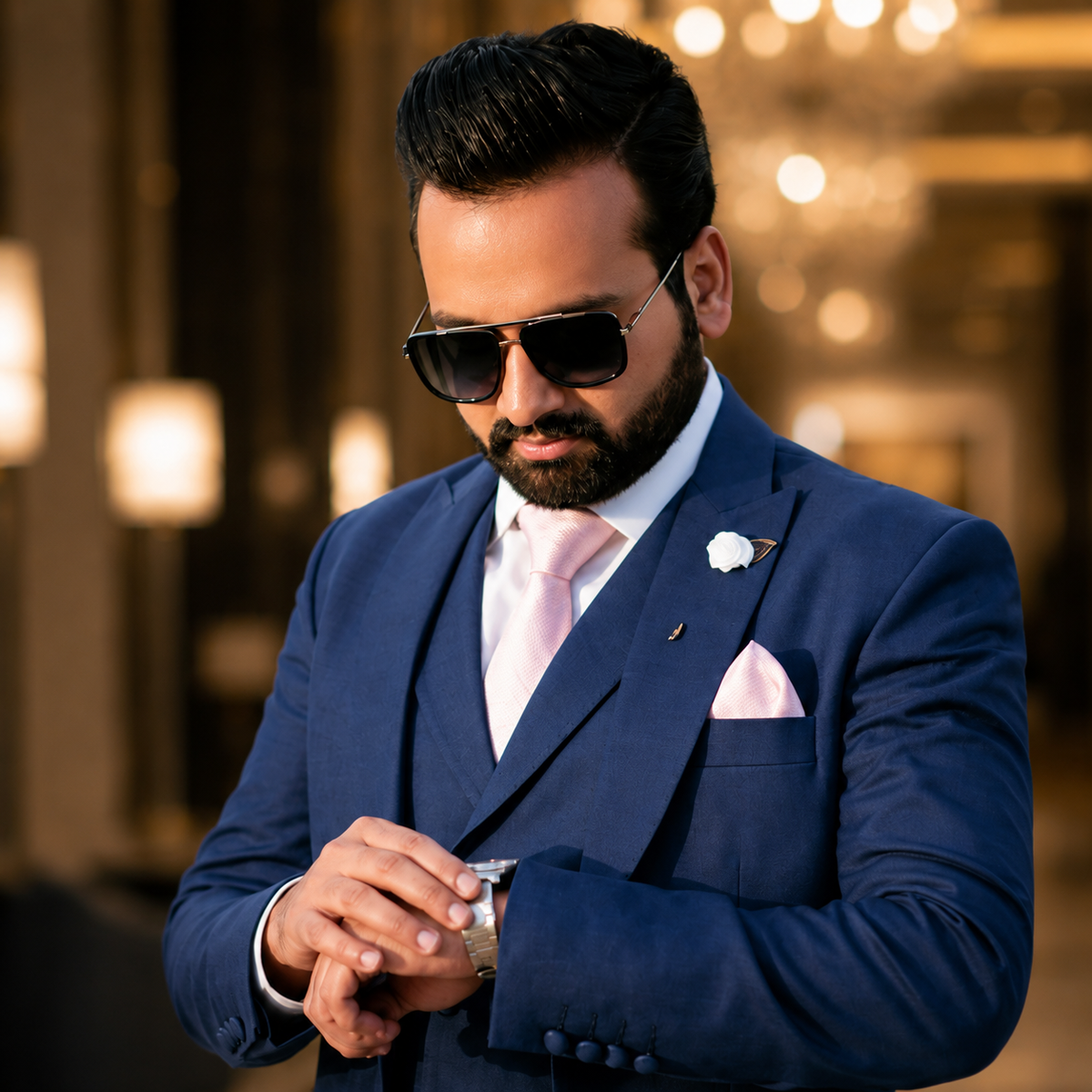 Indigo Blue Australian Kawano 130's Suit  Mr. Zulqarnain