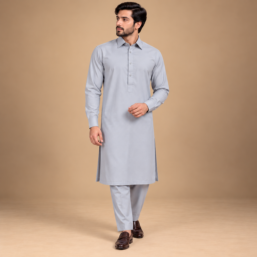 Light gray shalwar kameez for men dessign 2023