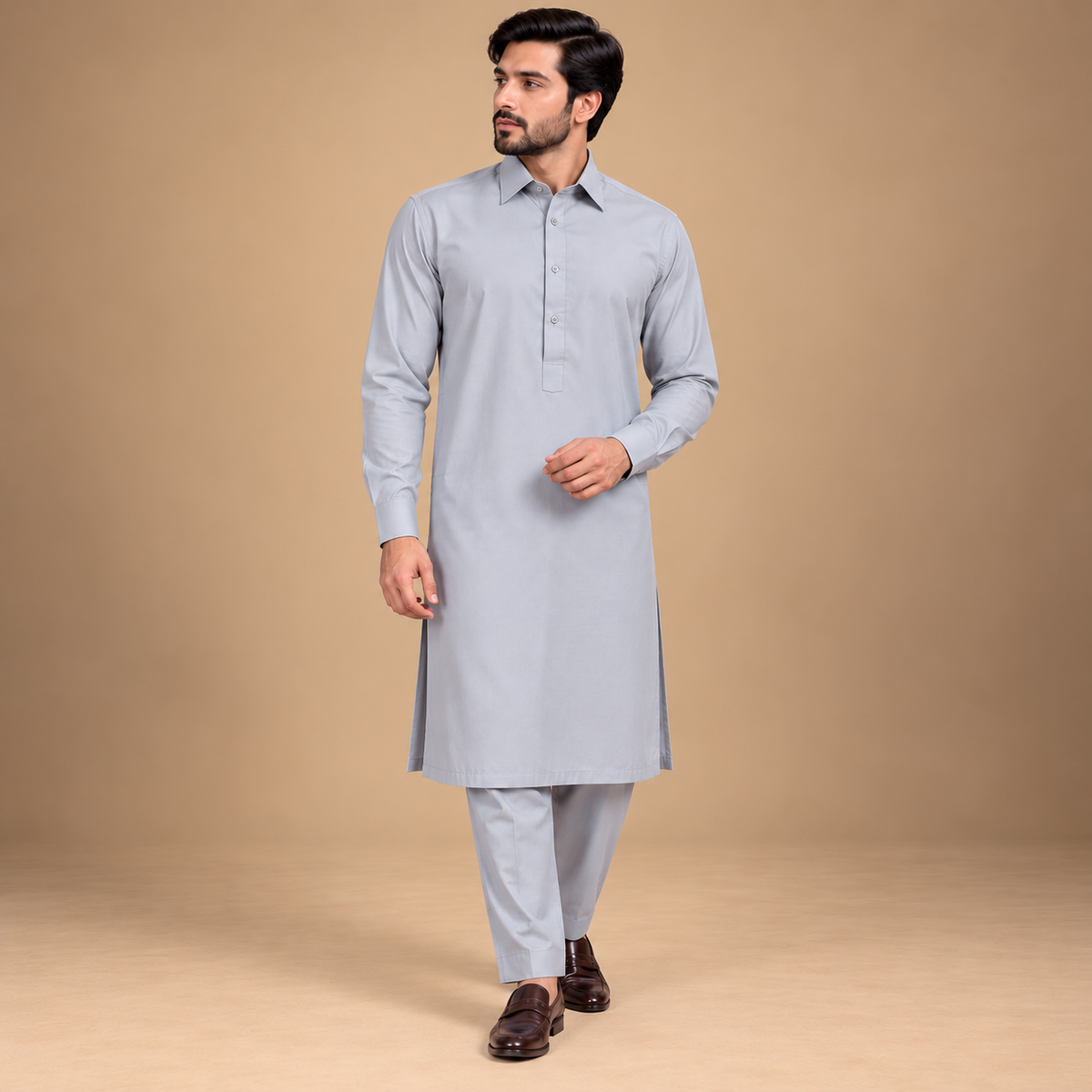 Light gray shalwar kameez for men dessign 2023